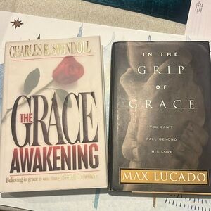 2 Books The Grace Awakening Charles Swindoll and In The Grip of Grace Max Lucado
